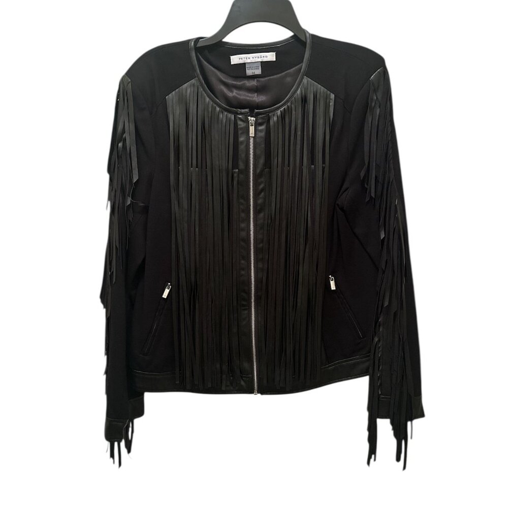 Black Fringe Moto Jacket - Size